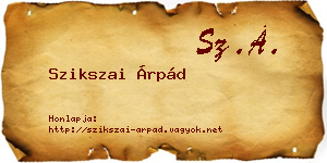 Szikszai Árpád névjegykártya