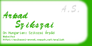 arpad szikszai business card